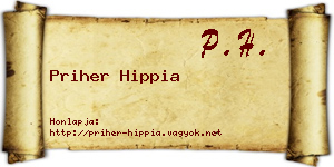 Priher Hippia névjegykártya